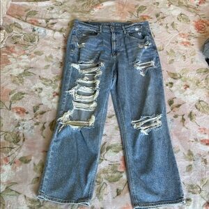 American Eagle Outfitters Ripped size 12 highest rise 90s boyfriend Jeans